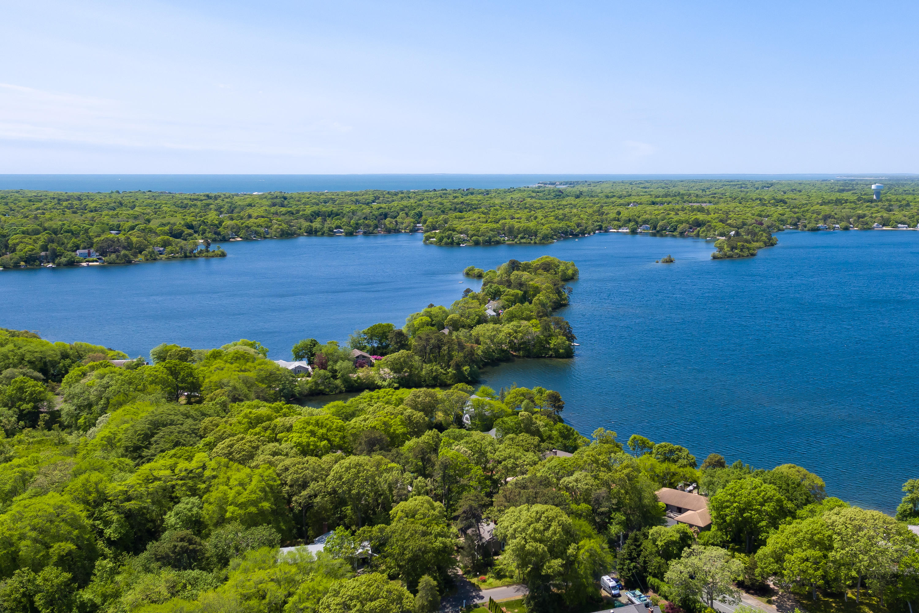 326 Holly Point Road Centerville, MA 02632 - Photo 23 of 30 an aerial view of a houses with a lake view
