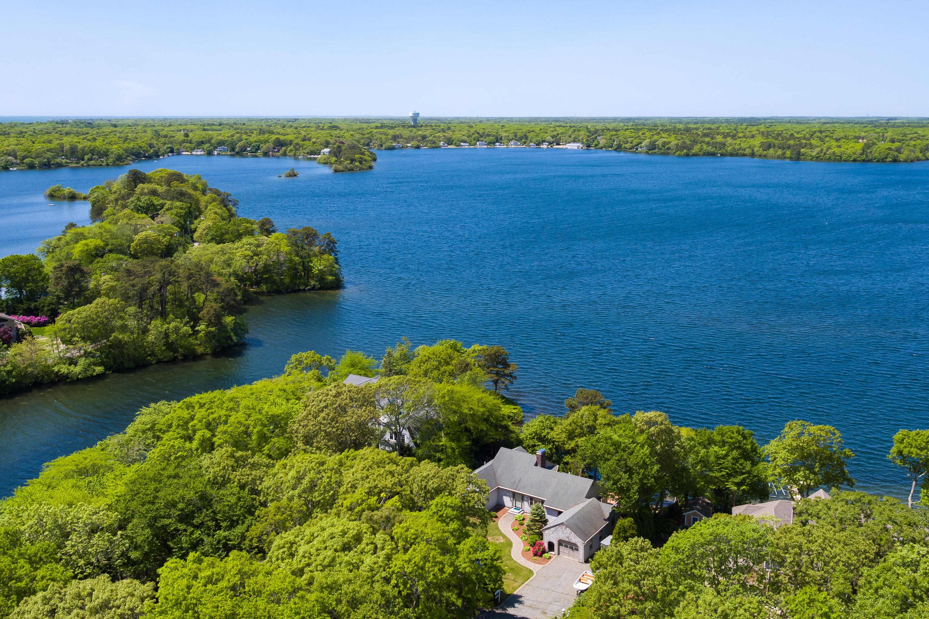 326 Holly Point Road Centerville, MA 02632 - Photo 26 of 30 an aerial view of a houses with a lake view