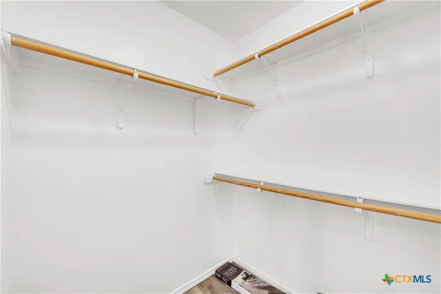 a close up view of racks on the wall