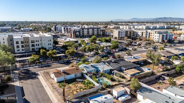an aerial view of a city