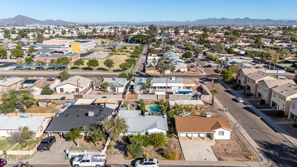an aerial view of a city