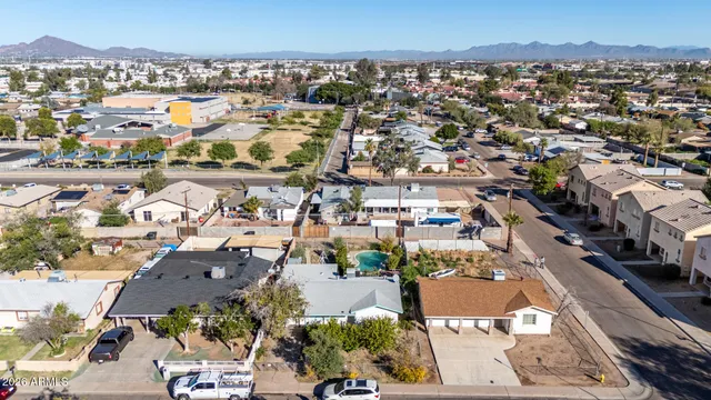 an aerial view of a city