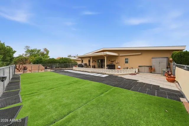 a house view with a garden space