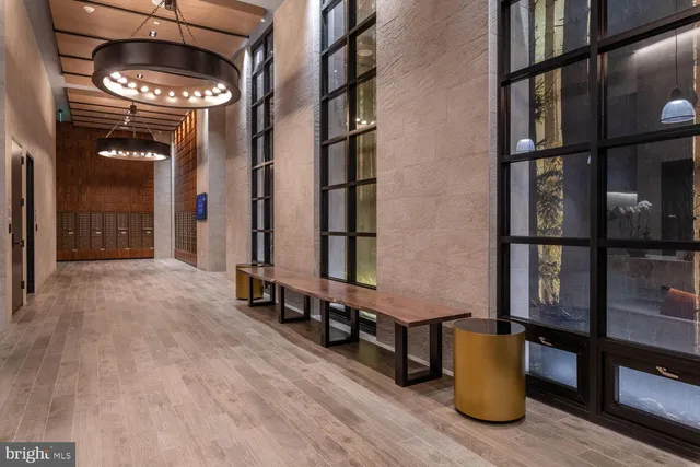 a view of an entryway with a chair