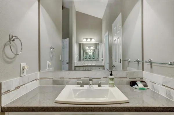 a view of city and green space