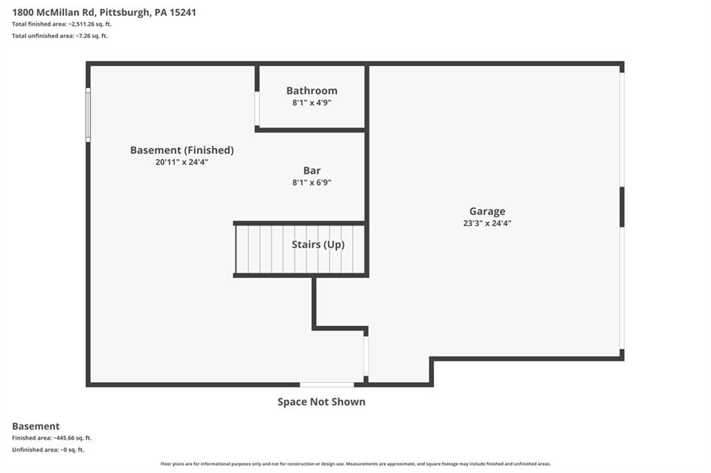 1800 McMillan Road Pittsburgh, PA 15241 - Photo 48 of 48 Basement Floor Plan
