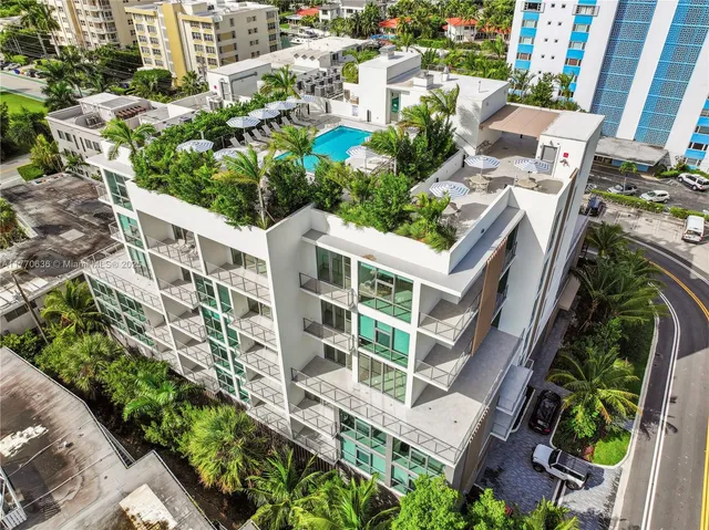 an aerial view of multiple houses