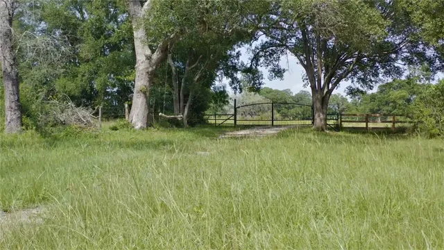 a backyard of a house with lots of green space