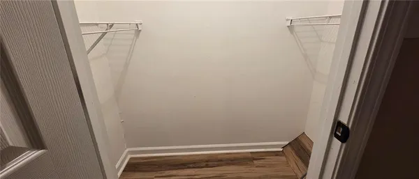 a view of small space with door