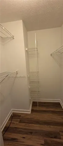 a view of small space with racks on the wall