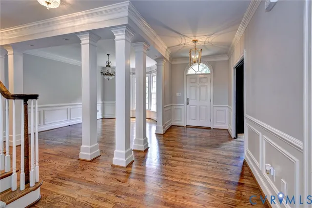 a view of entryway with wooden floor