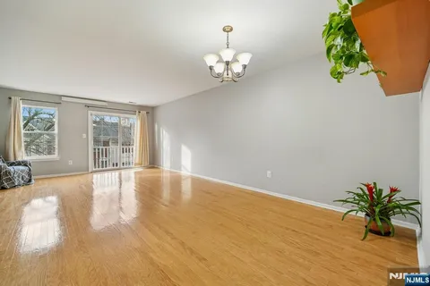 a view of an empty room with a potted plant