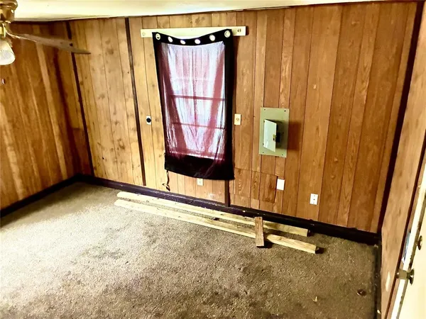 a view of a door with a mirror