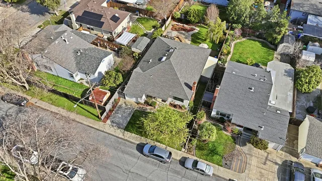 an aerial view of a house