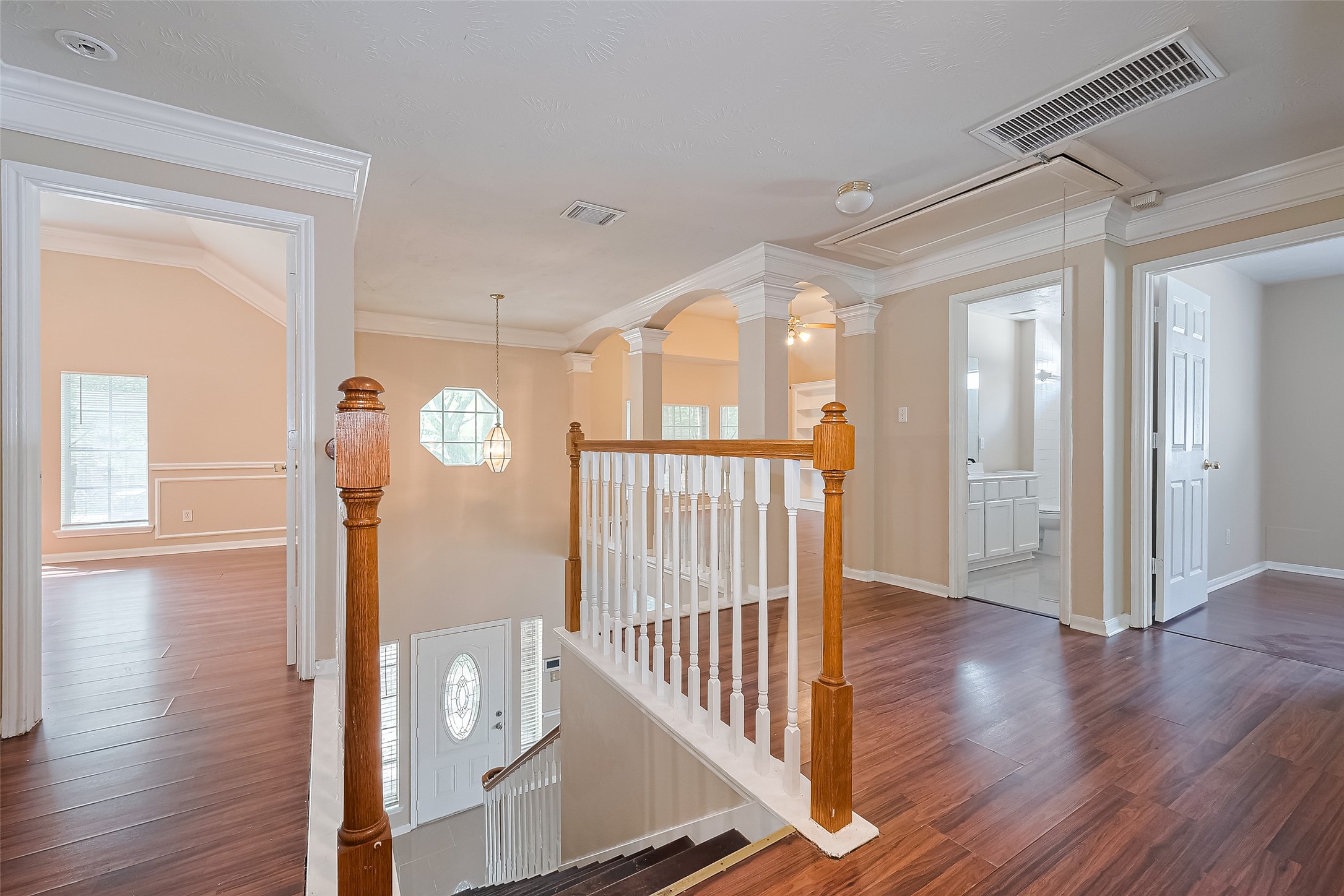 24310 Pepperrell Pl Street Katy, TX 77493 - Photo 27 of 35 a view of a hallway with wooden floor and entryway