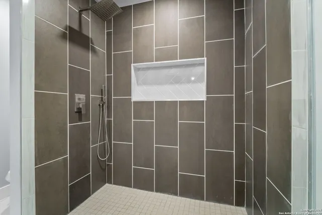 a bathroom with a shower