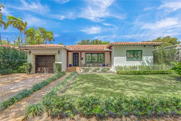 front view of a house with a yard