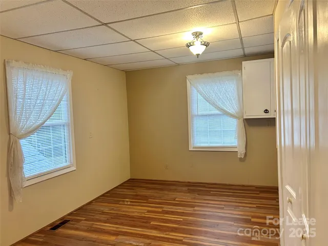 a view of a livingroom with a window