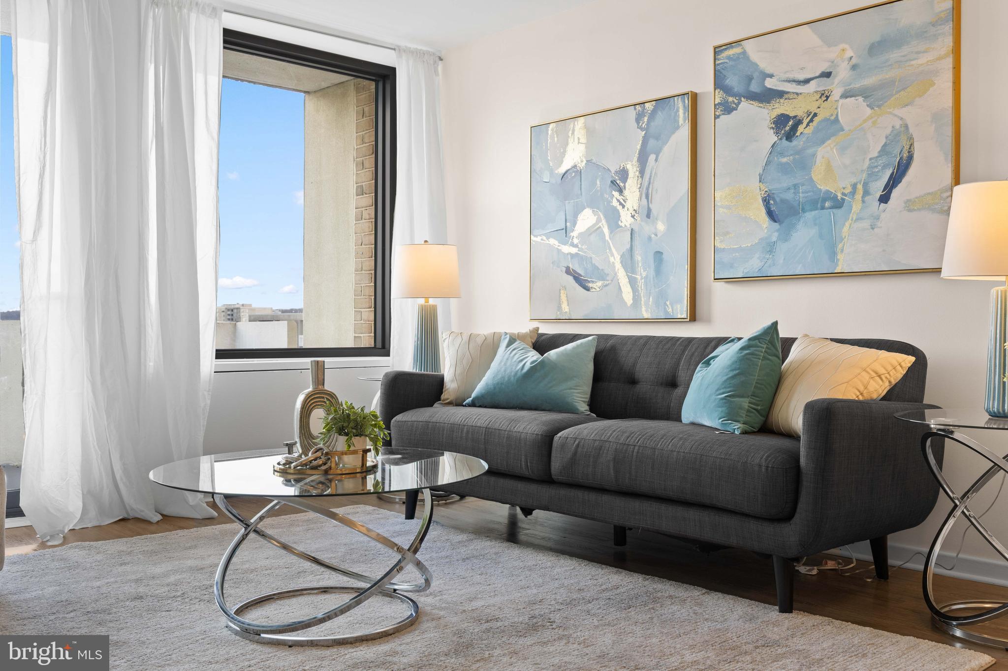 300 M Street Southwest, Unit N808 Washington, DC 20024 - Photo 27 of 36 a living room with furniture and a painting on the wall