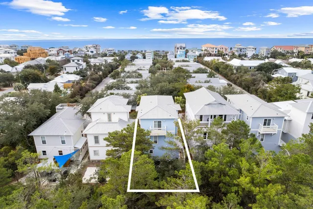 an aerial view of multiple house