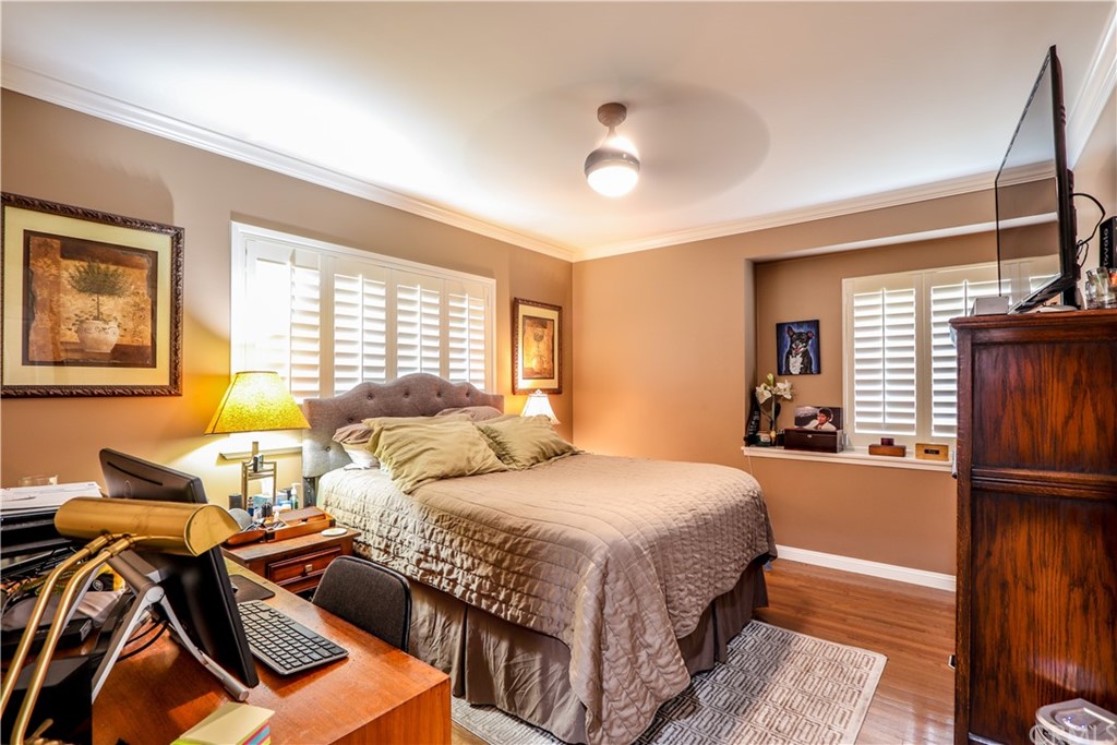 3213 Twilight Drive Fullerton, CA 92835 - Photo 15 of 47 a bedroom with a bed and wooden floor