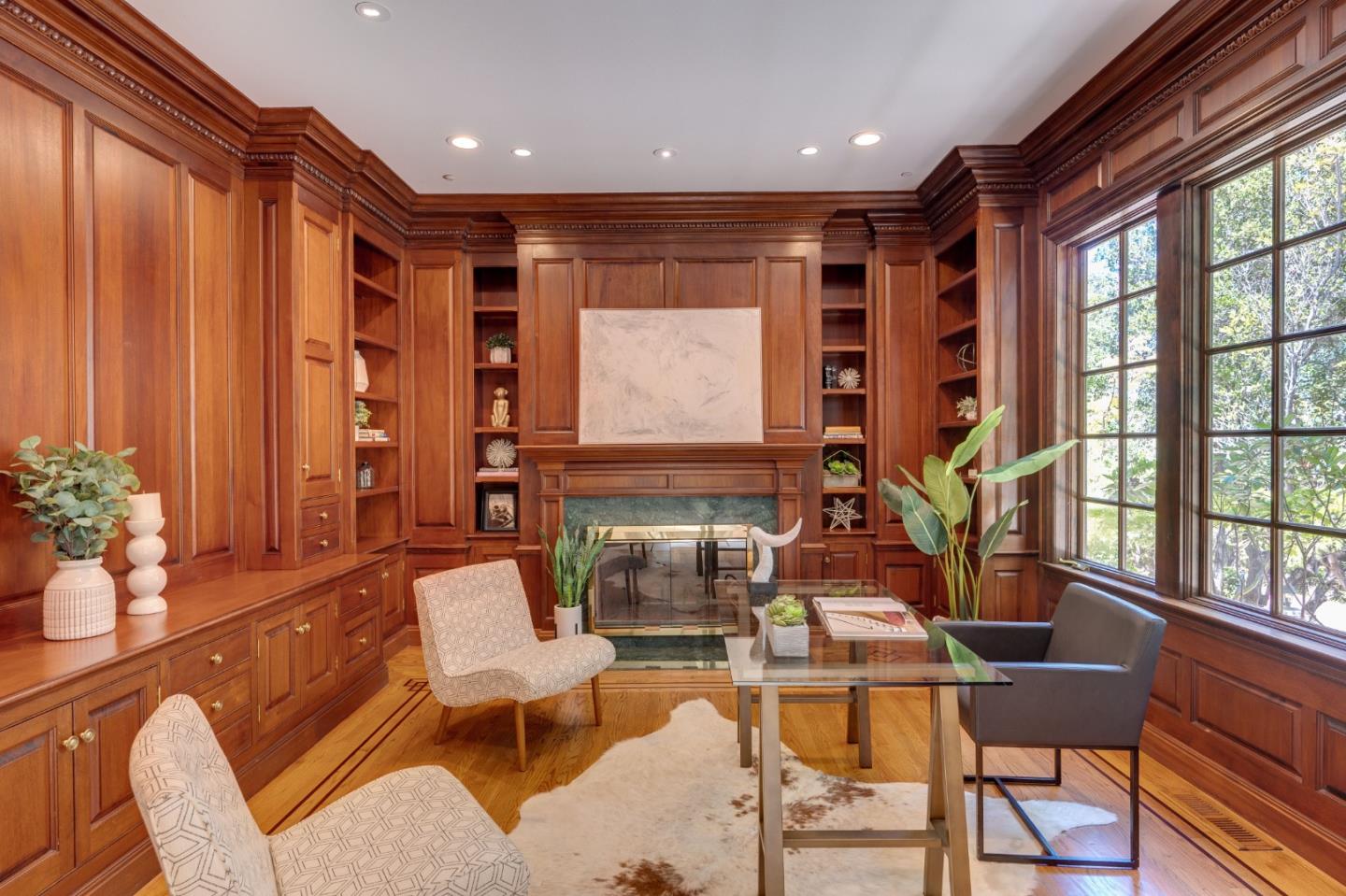 1230 Avondale Road Hillsborough, CA 94010 - Photo 4 of 73 a living room with furniture a large window and wooden floor