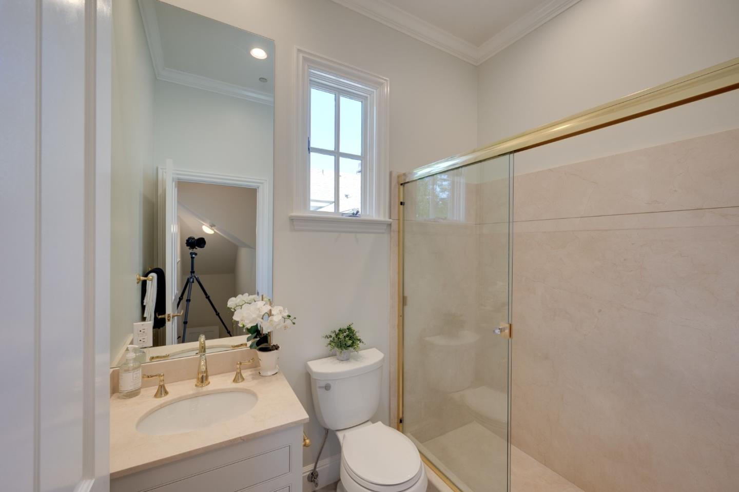 1230 Avondale Road Hillsborough, CA 94010 - Photo 53 of 73 a bathroom with a sink toilet and shower