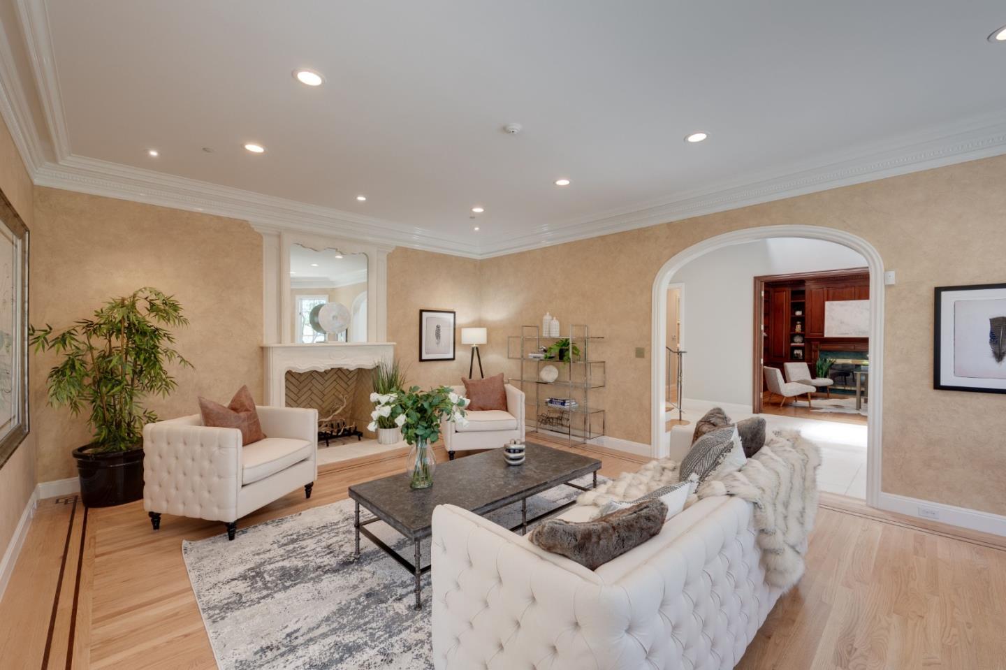 1230 Avondale Road Hillsborough, CA 94010 - Photo 6 of 73 a living room with furniture and a potted plant