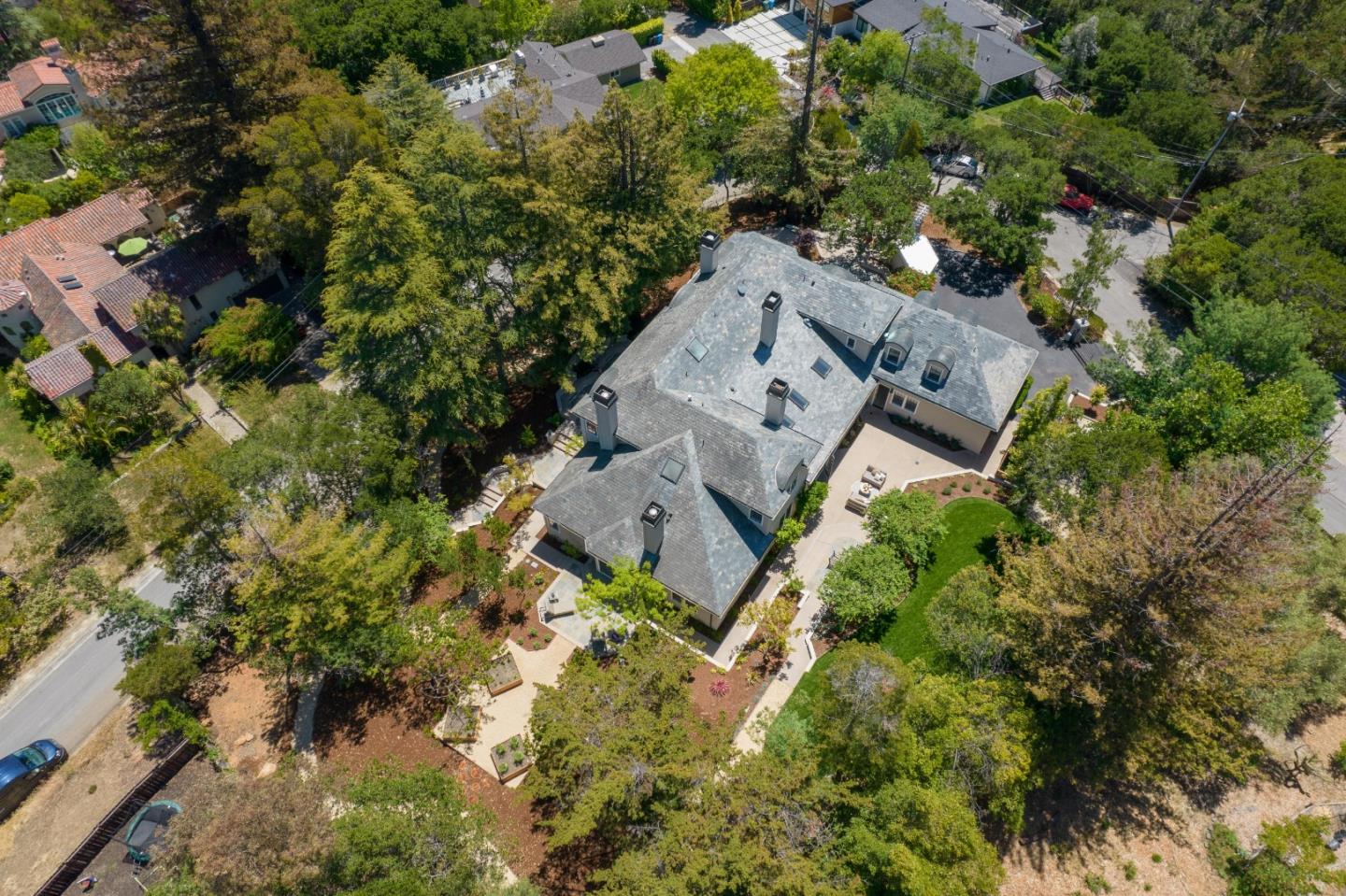 1230 Avondale Road Hillsborough, CA 94010 - Photo 70 of 73 an aerial view of a house with yard