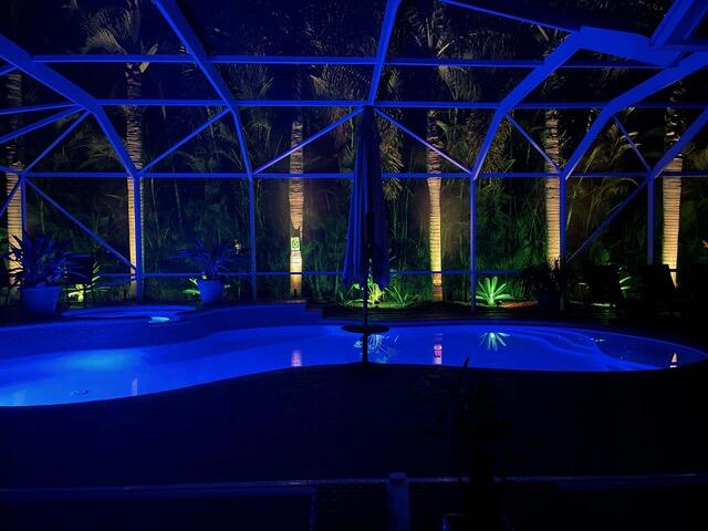 463 Southwest Ryder Road Port St. Lucie, FL 34953 - Photo 82 of 93 Pool Night View 2