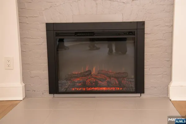 a close view of fireplace