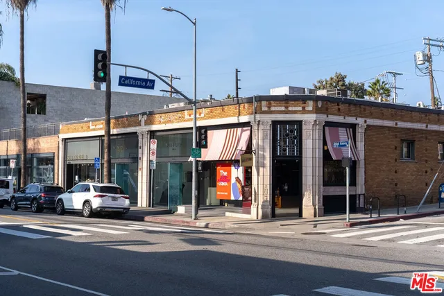 a view of a building on a street