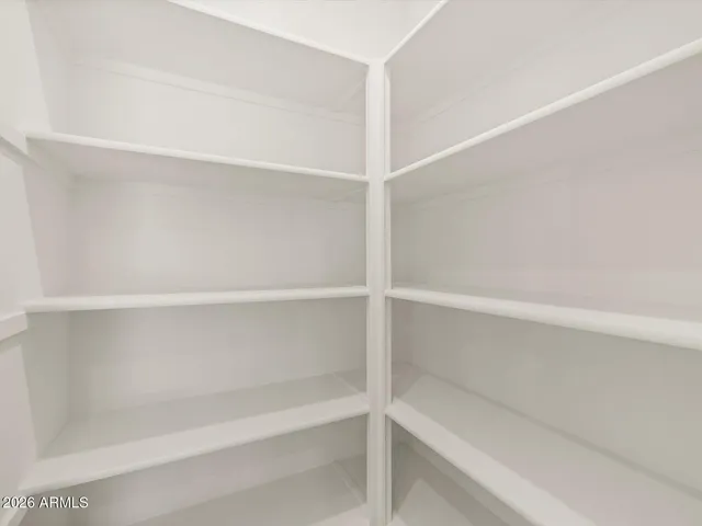 a view of a patio with a mountain view