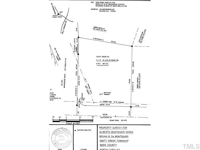 Penny Road Raleigh, NC 27606 - Photo 4 of 11 Survey with lot dimensions