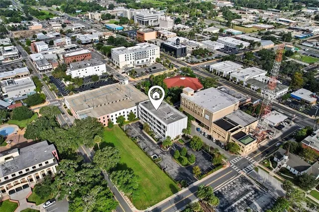 an aerial view of a city