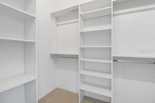 a room with a shelf