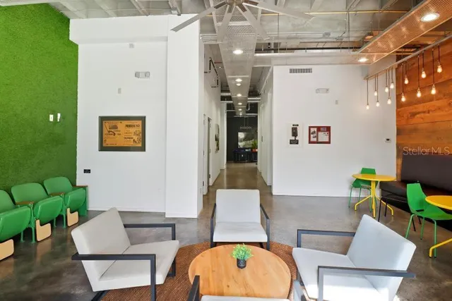 a outdoor space with furniture