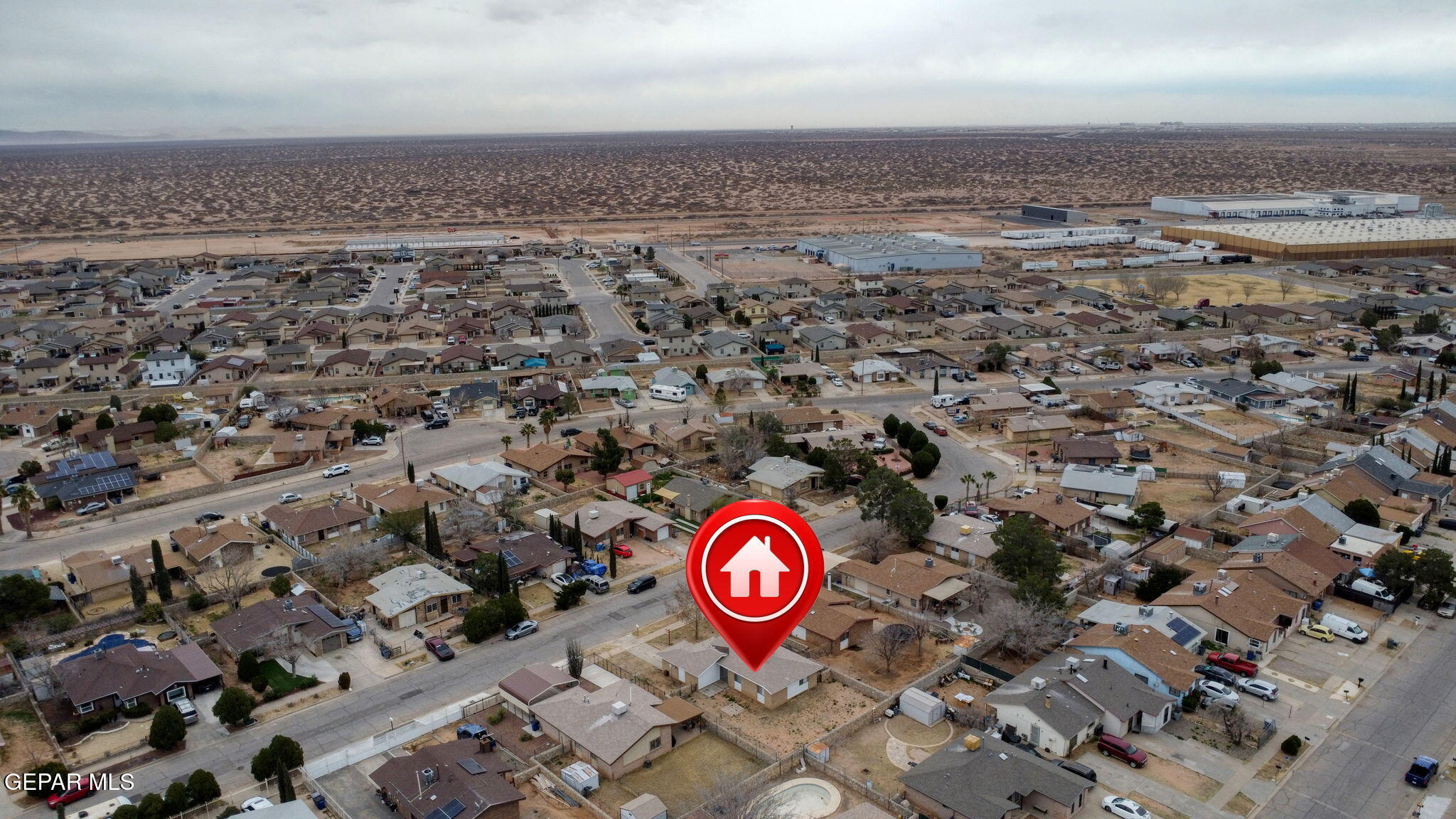 10801 Rhyolite Drive El Paso, TX 79924 - Photo 23 of 23 an aerial view of residential house with parking space