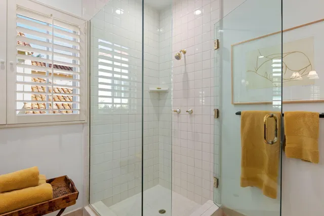 a bathroom with a shower