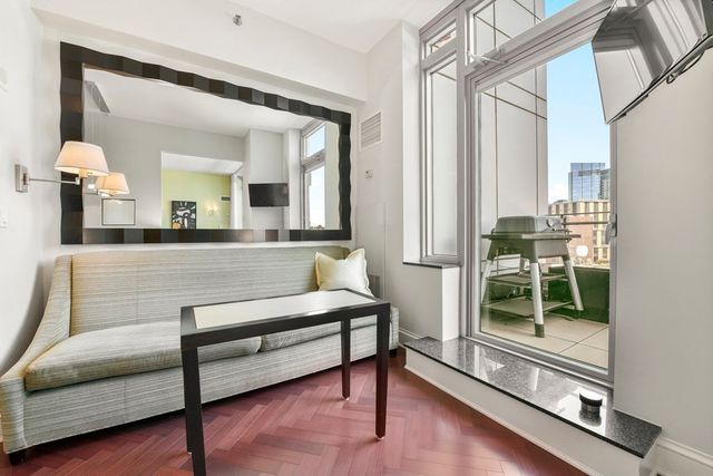 a outdoor dining space with furniture