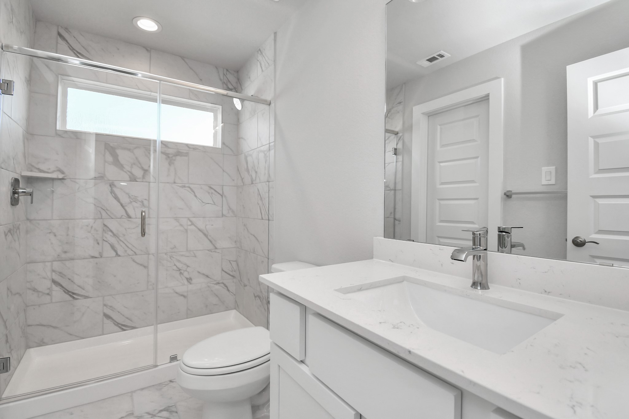 3103 Native Spg Drive Spring, TX 77373 - Photo 31 of 36 a bathroom with a granite countertop sink a toilet and shower