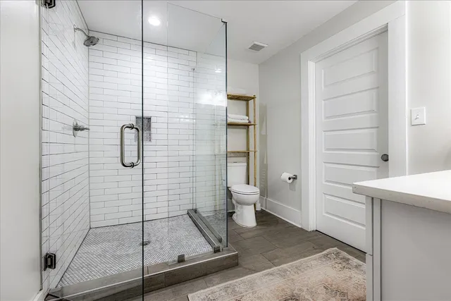 a bathroom with a shower