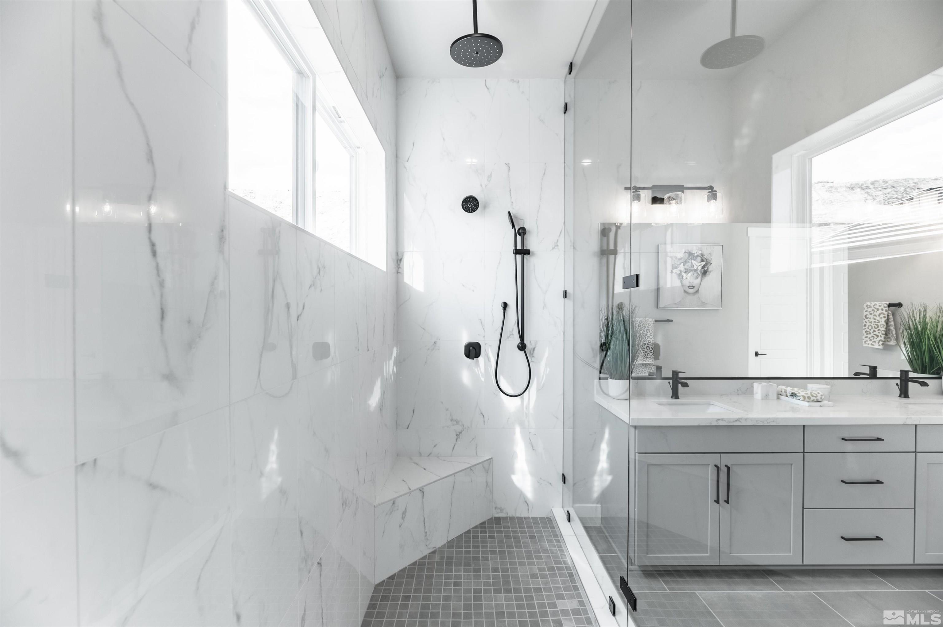 1592 River Hill Way, Unit HOMESITE 16 Reno, NV 89523 - Photo 22 of 35 a spacious bathroom with a sink a mirror and a shower