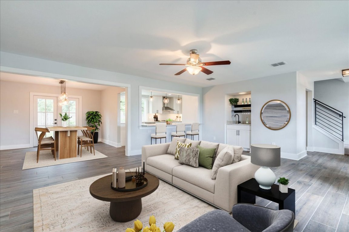 6309 Colina Lane Austin, TX 78759 - Photo 8 of 29 Open living room with built in shelving.