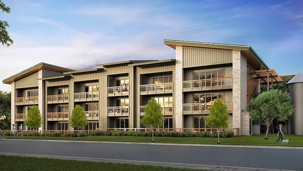 a front view of a building