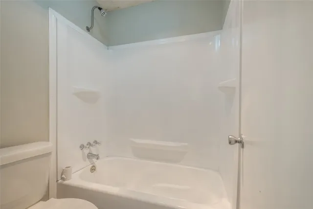 a bathroom with a bathtub