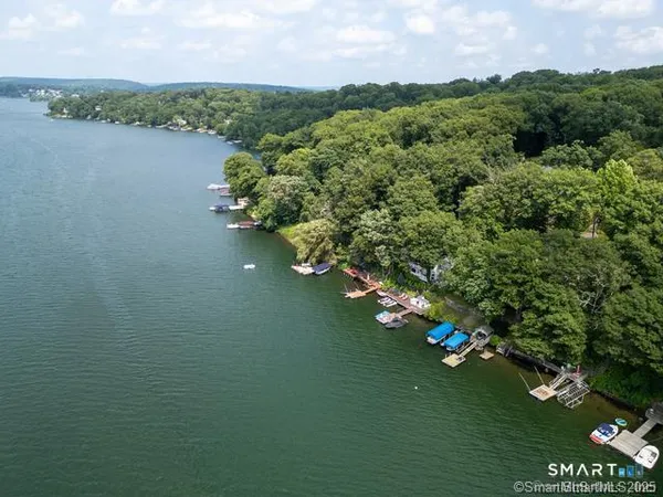 a view of a lake with outdoor space
