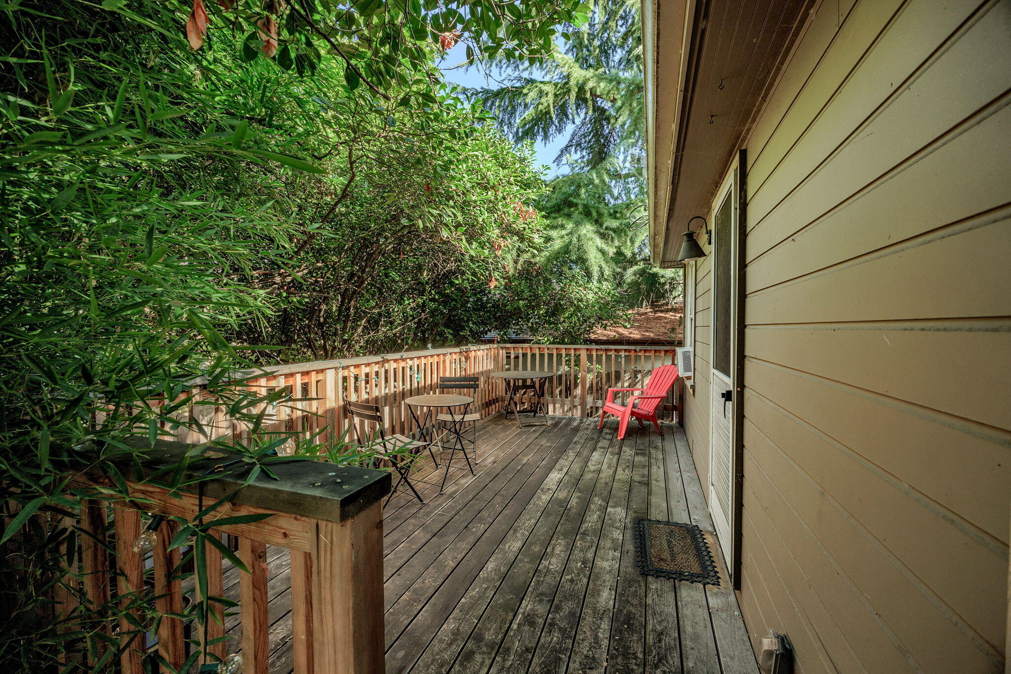 75 Wimer Street Ashland, OR 97520 - Photo 32 of 44 a view of balcony with wooden floor and outdoor seating