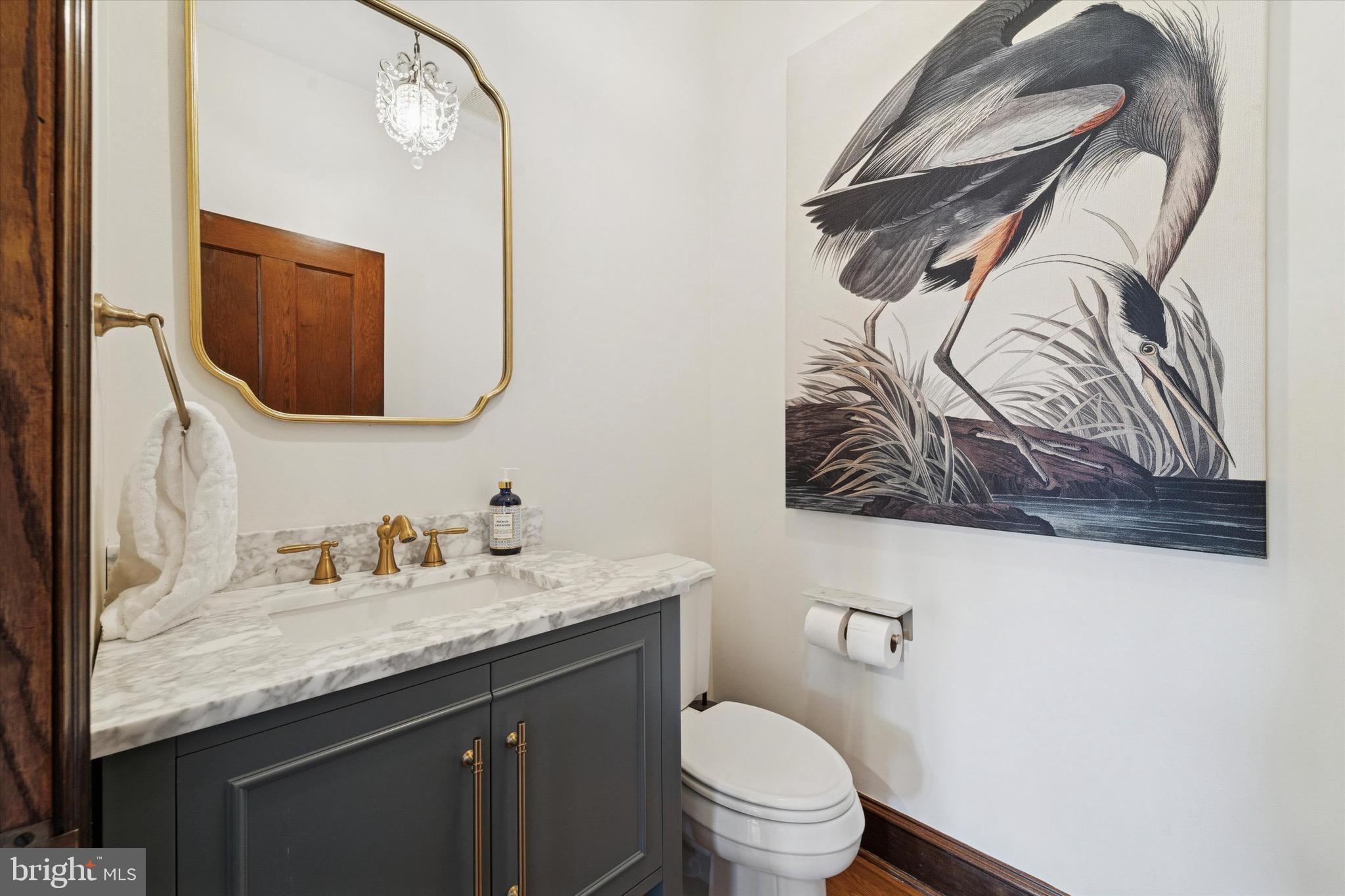 204 East Manoa Road Havertown, PA 19083 - Photo 17 of 80 a bathroom with a granite countertop sink and a mirror