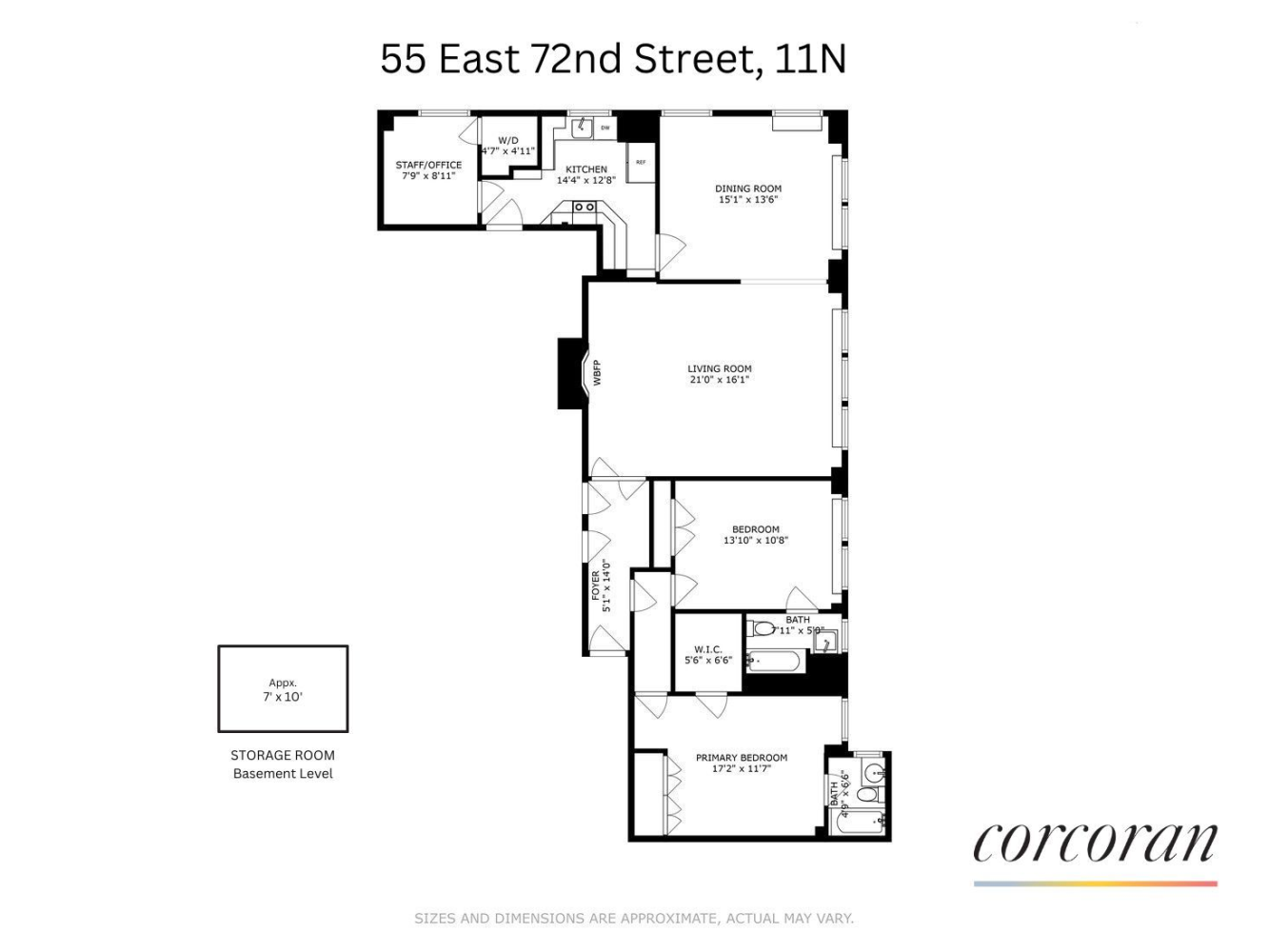 55 East 72nd Street, Unit 11N Manhattan, NY 10021 - Photo 14 of 14 a picture of a bench in front of a wall